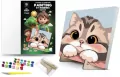 Malowanie po numerach - Puszysty kotek 25x25cm - tantis.pl