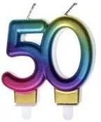 Świeczka urodzinowa 50 kolorowa