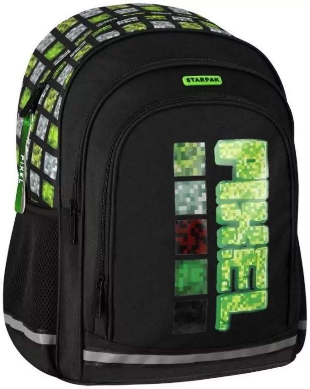 Plecak szkolny Pixel zielony - tantis.pl
