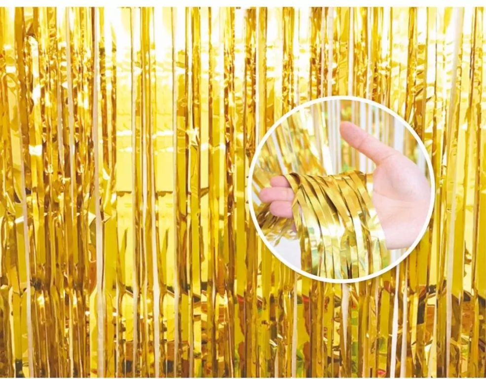 Kurtyna dekoracyjna złota 90x240cm - tantis.pl