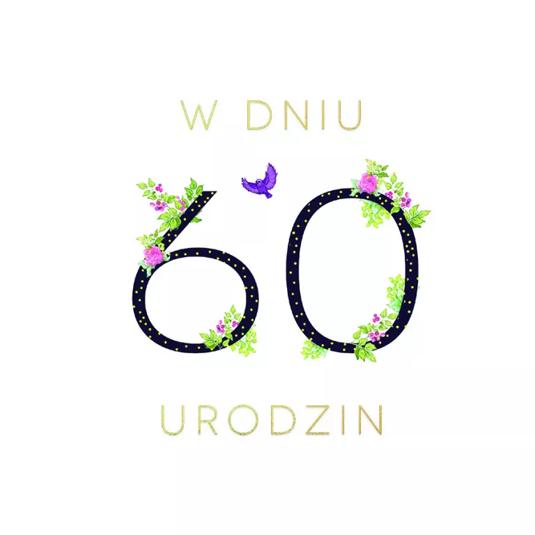 Karnet Swarovski kwadrat: Urodziny 60 - tantis.pl