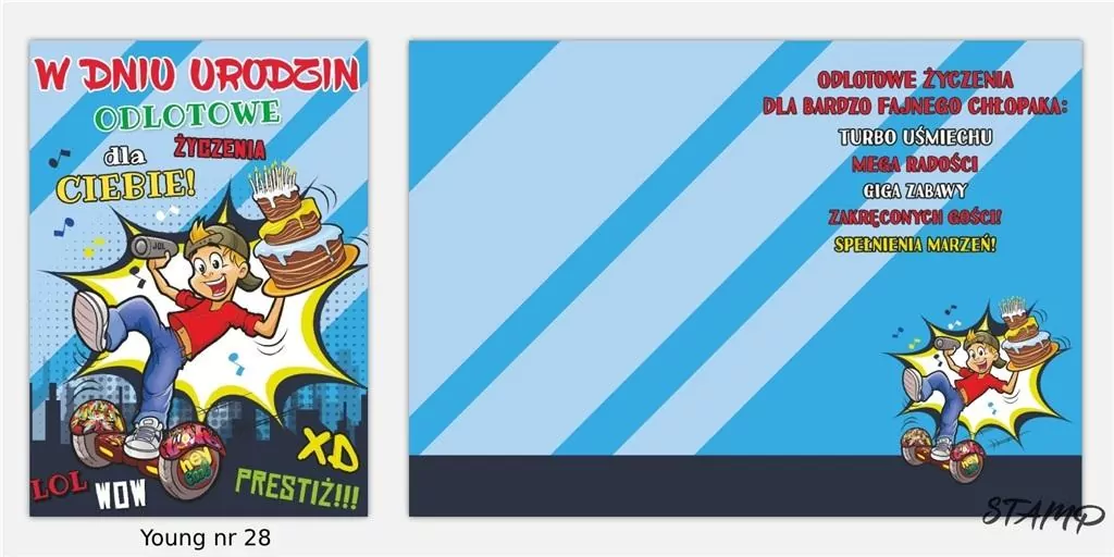 Karnet B6 Young + koperta. Urodziny. Nr 028 - tantis.pl