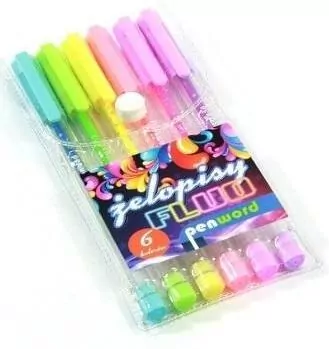 Żelopis fluo 6 kolorów - tantis.pl