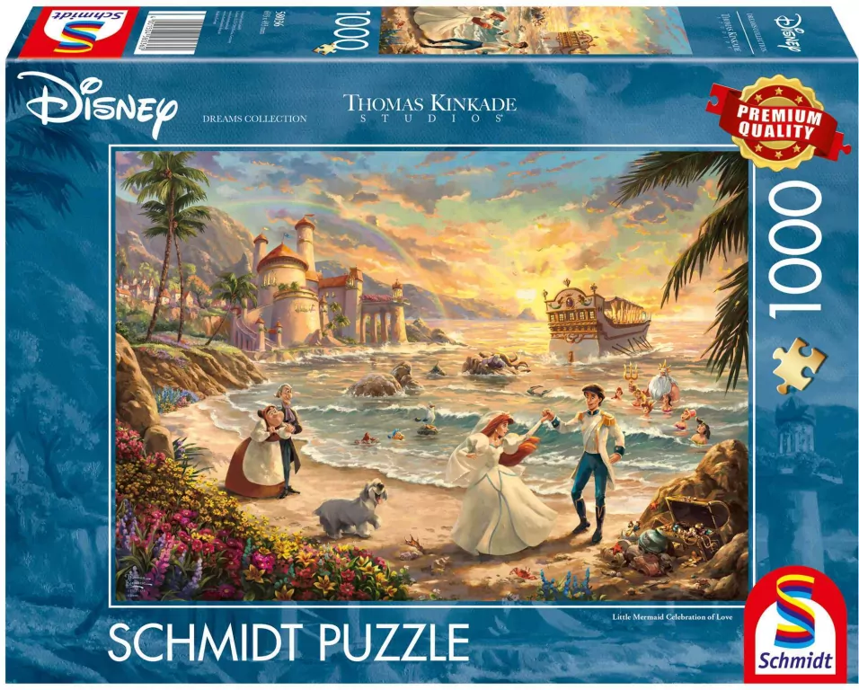 Puzzle 1000 PQ T. Kinkade Mała Syrenka Święto miłości Disney 112731 - tantis.pl
