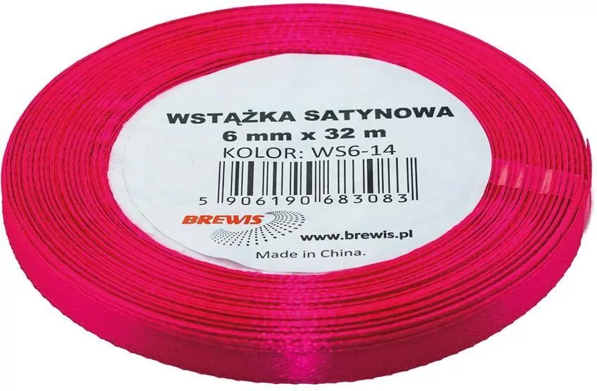 Wstążka satynowa różowa 6mmx32m - tantis.pl