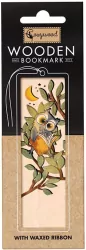 Zakładka drewniana Czytająca sowa