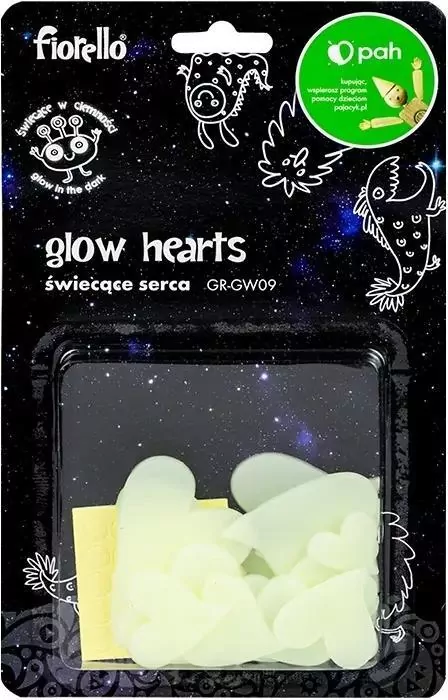 Ozdoby fluorescencyjne Serca mix - tantis.pl