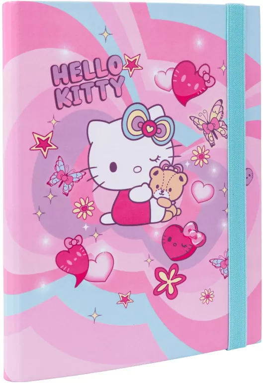 Teczka przestrzenna tekturowa z gumką A5 Hello Kitty pink wzór 3 - tantis.pl