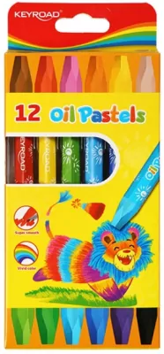 Kredki pastelowe, olejowe. 12 sztuk