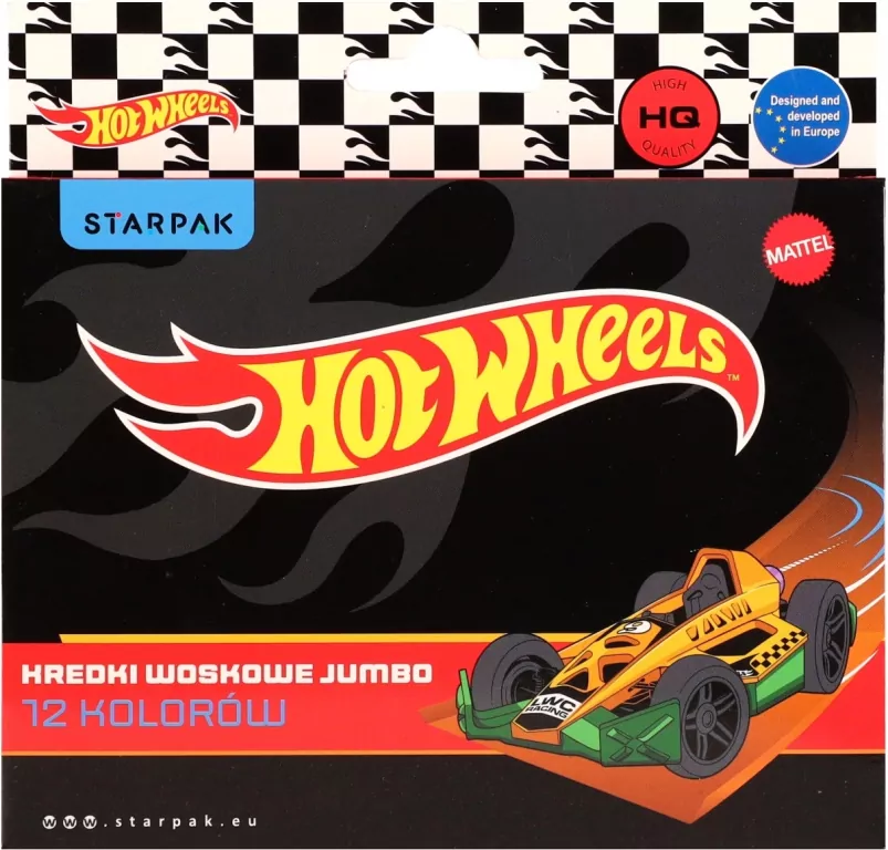 KREDKI WOSK 12KOL JUMBO HOT WHEELS STK PUD 12 - tantis.pl