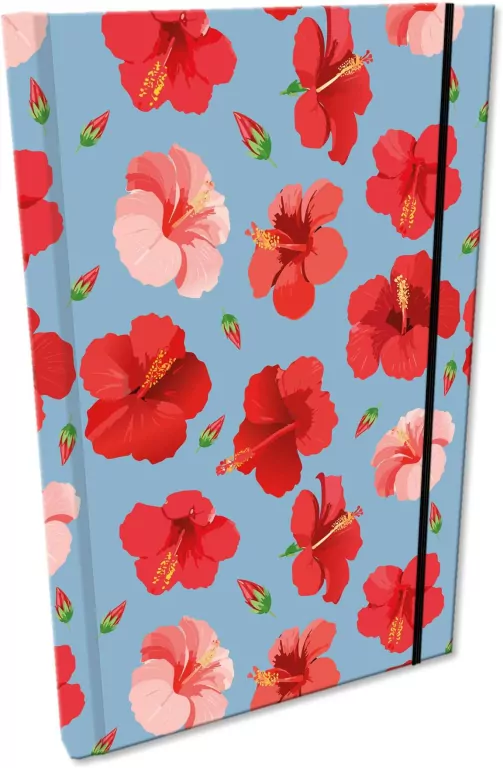 Notes A5 kratka z gumką Soft Touch Hibiskusy w jeansie - tantis.pl