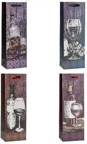 Torebka ozdobna na butelkę 12x36x9cm mix ROZETTE - tantis.pl