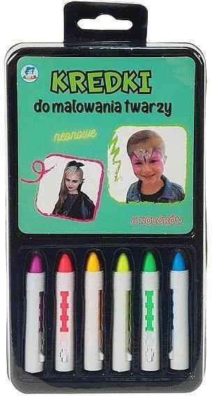 Kredki do malowania twarzy 6 kolorów - tantis.pl
