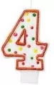 Świeczka cyferka 4 kropki 7,6cm - tantis.pl