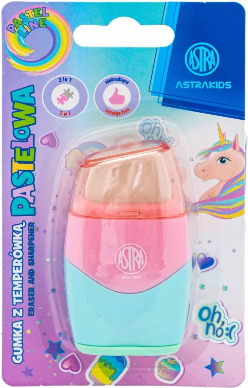 Temperówka i gumka 2w1. Astrakids. Unicorn - tantis.pl