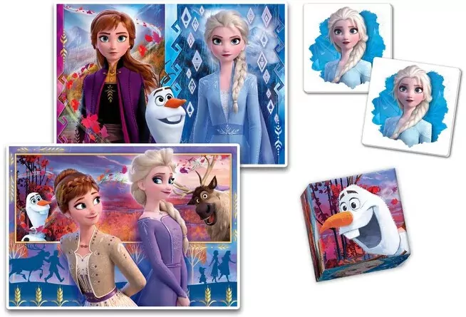 Puzzle 48 + 36 + Memo + 6 klocków Edukit Frozen - tantis.pl