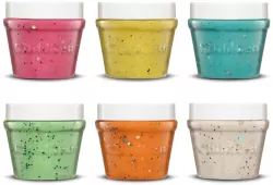 Ciastolina naturalna w słoiczkach brokat 6 kolorów