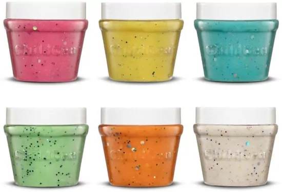 Ciastolina naturalna w słoiczkach brokat 6 kolorów