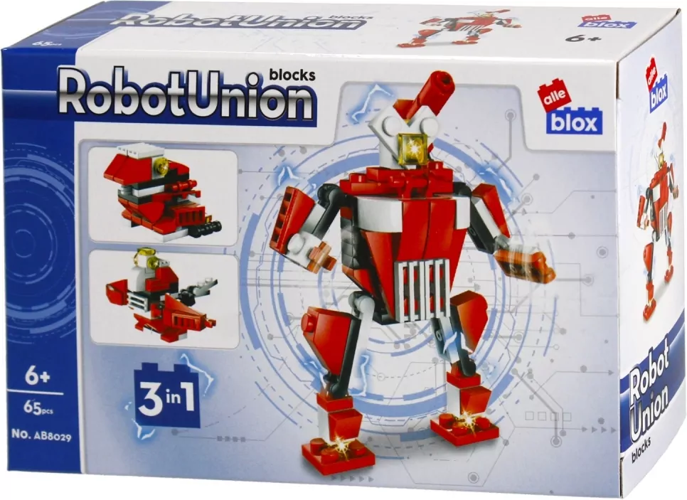 Klocki konstrukcyjne Alleblox RobotUnion 65el czerwony - tantis.pl
