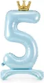 Stojący balon foliowy cyfra 5 84cm błękitny - tantis.pl