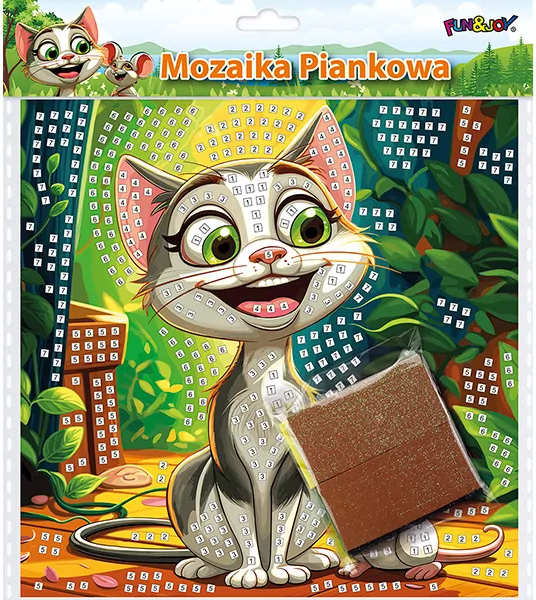 Mozaika piankowa kot i mysz 25x25cm - tantis.pl