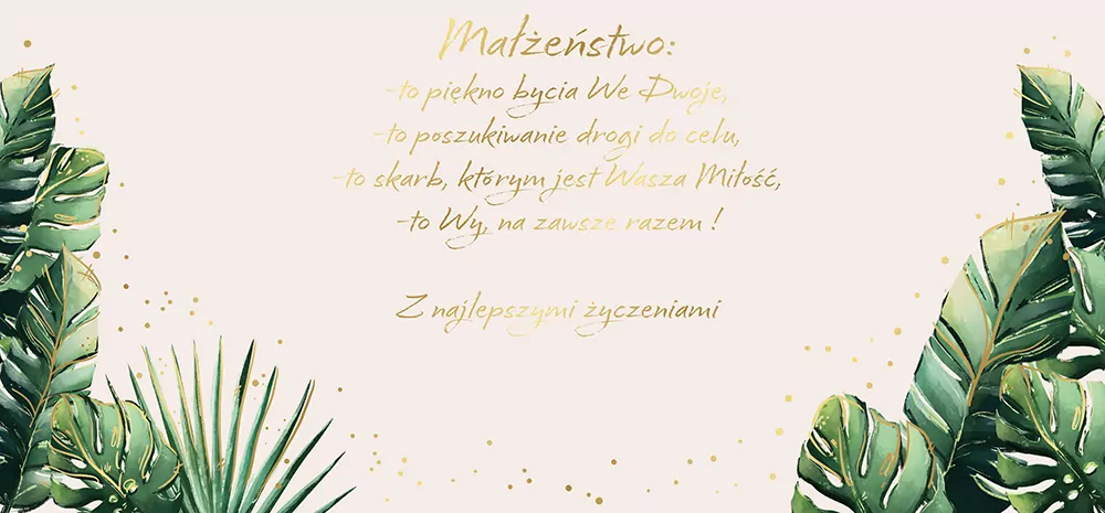 Koperta Ślub Monstera - tantis.pl