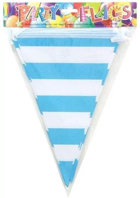 Girlanda flagi w paski niebieska 27.5cmx10m - tantis.pl