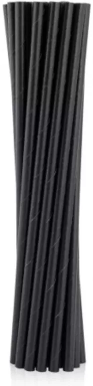 Rurki, słomki papierowe czarne 6 x 197mm - tantis.pl