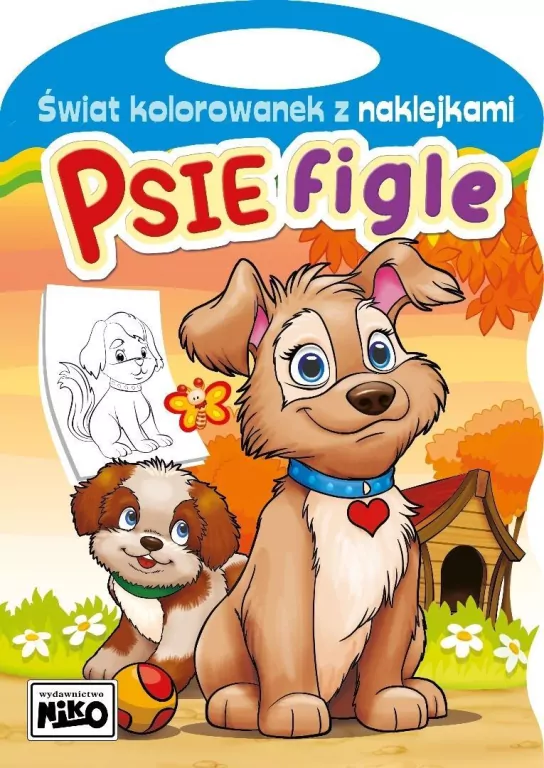 Świat kolorowanek z naklejkami. Psie figle - tantis.pl