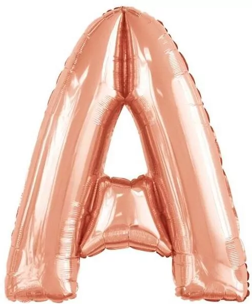 Balon foliowy litera A różowe złoto 67x86cm - tantis.pl