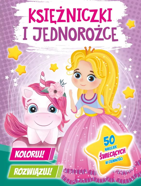 Koloruj! Rozwiązuj! 50 naklejek świecących - tantis.pl