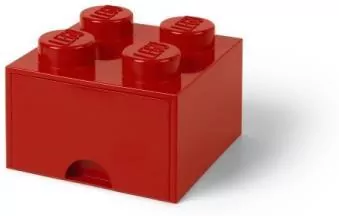 LEGO(R) pojemnik klocek z szufladą czwórka czerwony - tantis.pl