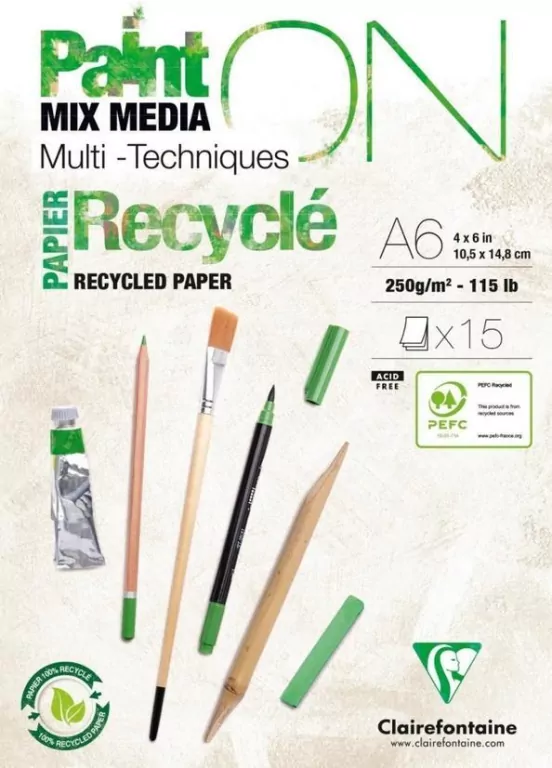 Blok A6 papier z recyklingu 250g 15ark - tantis.pl