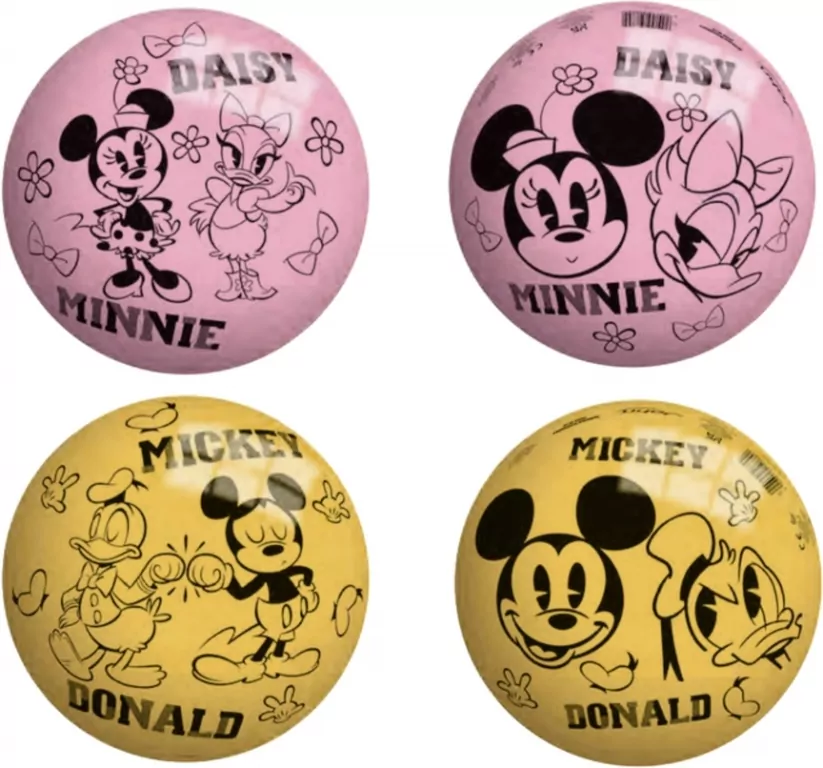 John Piłka jednokolorowa Mickey&Minnie 23cm mix - tantis.pl