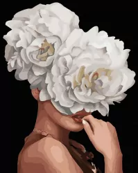 Malowanie po numerach czarne płótno - Kobieta...