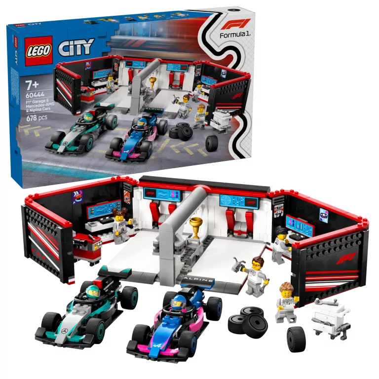LEGO® City. F1® Garaż i bolidy Mercedes-AMG i Alpine 60444 - tantis.pl