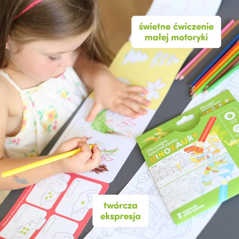 CzuCzu. Dinozaury. Dłuuugie kolorowanki - tantis.pl