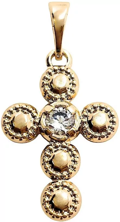Zawieszka Krzyżyk z Cyrkonią 21x14mm - tantis.pl