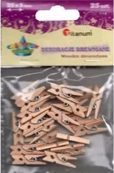 Dekoracyjne klamerki drewniane 25mm 25szt.kolor drewna(EB108) - tantis.pl