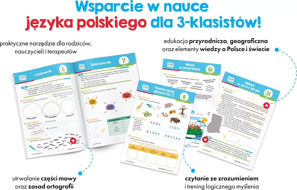 Język polski. Karty pracy. Klasa 3. Kapitan Nauka. EDUseria - tantis.pl