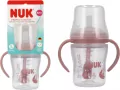 NUK. Butelka do nauki picia ze słomką. 150 ml. Miś - tantis.pl