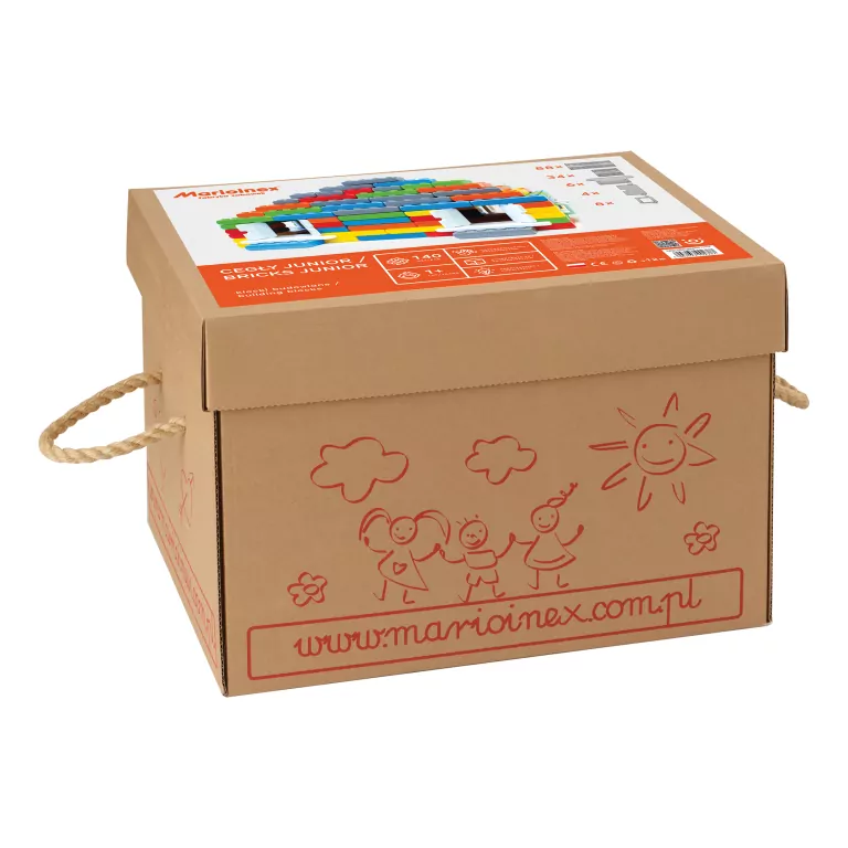 Klocki Budowlane Cegły Junior 140. Okna + drzwi - tantis.pl