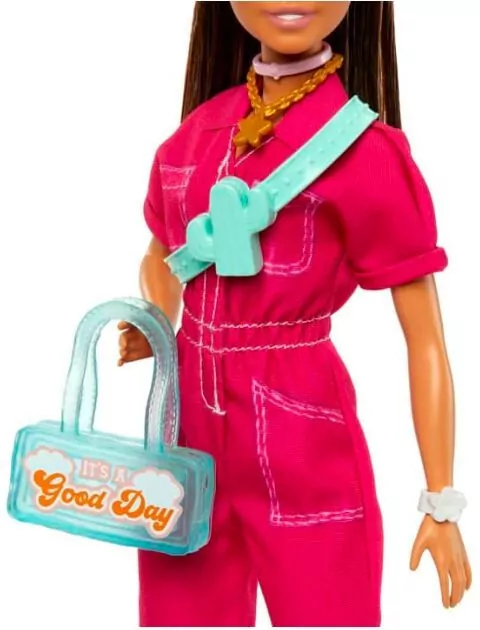 Barbie Lalka różowy kombinezon - tantis.pl