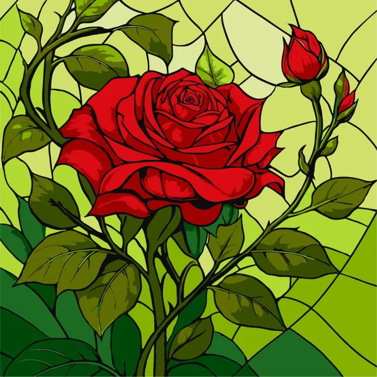 Malowanie po numerach - Witraż. Róża 30x30cm - tantis.pl