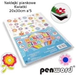 Naklejki piankowe kwiatki 20x30cm