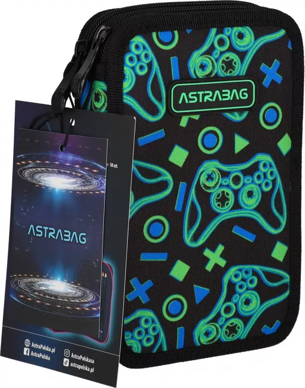 Piórnik podwójny z wyposaż. Game On ASTRA - tantis.pl