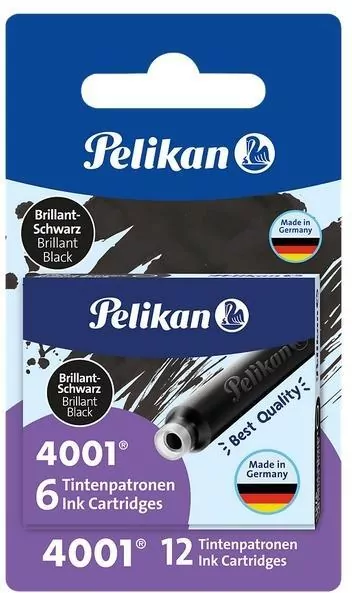 Naboje atramentowe krótkie 2x6szt czarne PELIKAN - tantis.pl