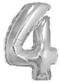 Balon foliowy cyfra 4 Beauty&Charm srebrna 92 cm - tantis.pl