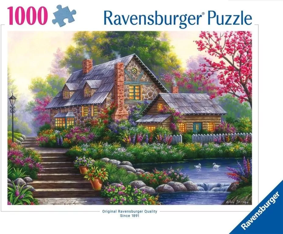 Puzzle 1000 Romantyczny domek na wsi - tantis.pl