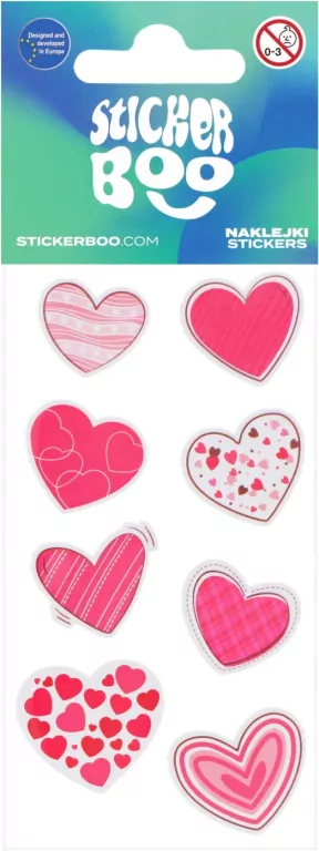 Naklejki 6x18 cm Serca Walentynki STICKERBOO 534613 - tantis.pl